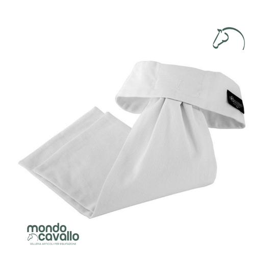 Plastron in cotone per dressage colore bianco con velcro