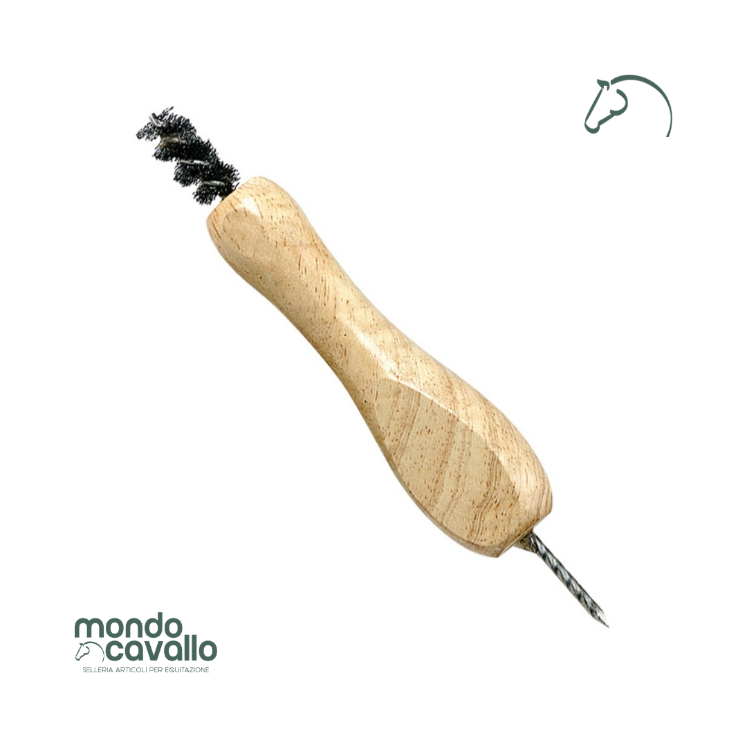 Scovolo e spazzola con manico e punta in metallo per ramponi