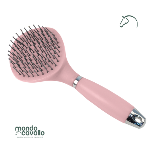 Spazzola per coda e criniera con manico ergonomico in gel 