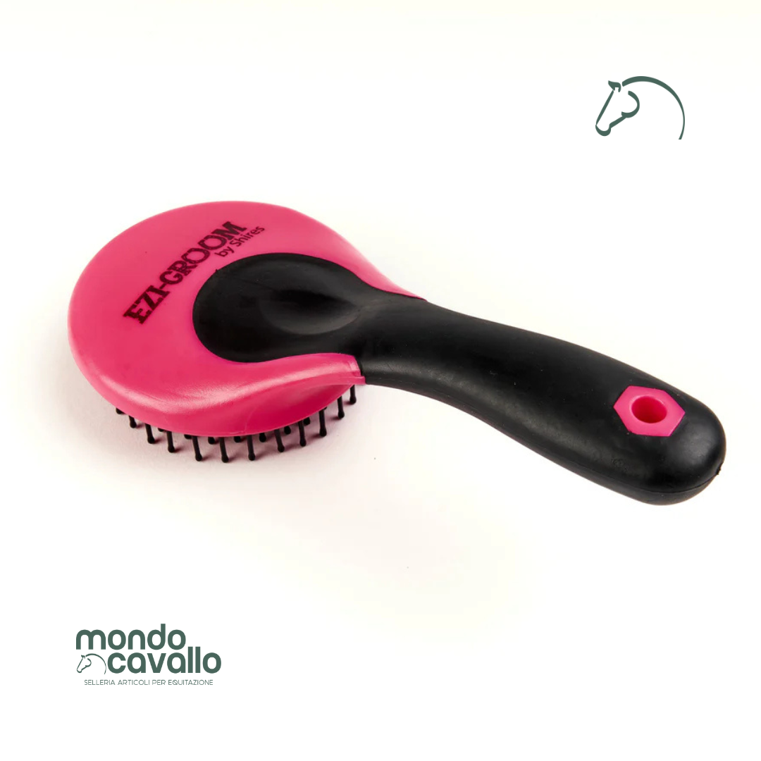 Spazzola per coda e criniera con manico in gomma