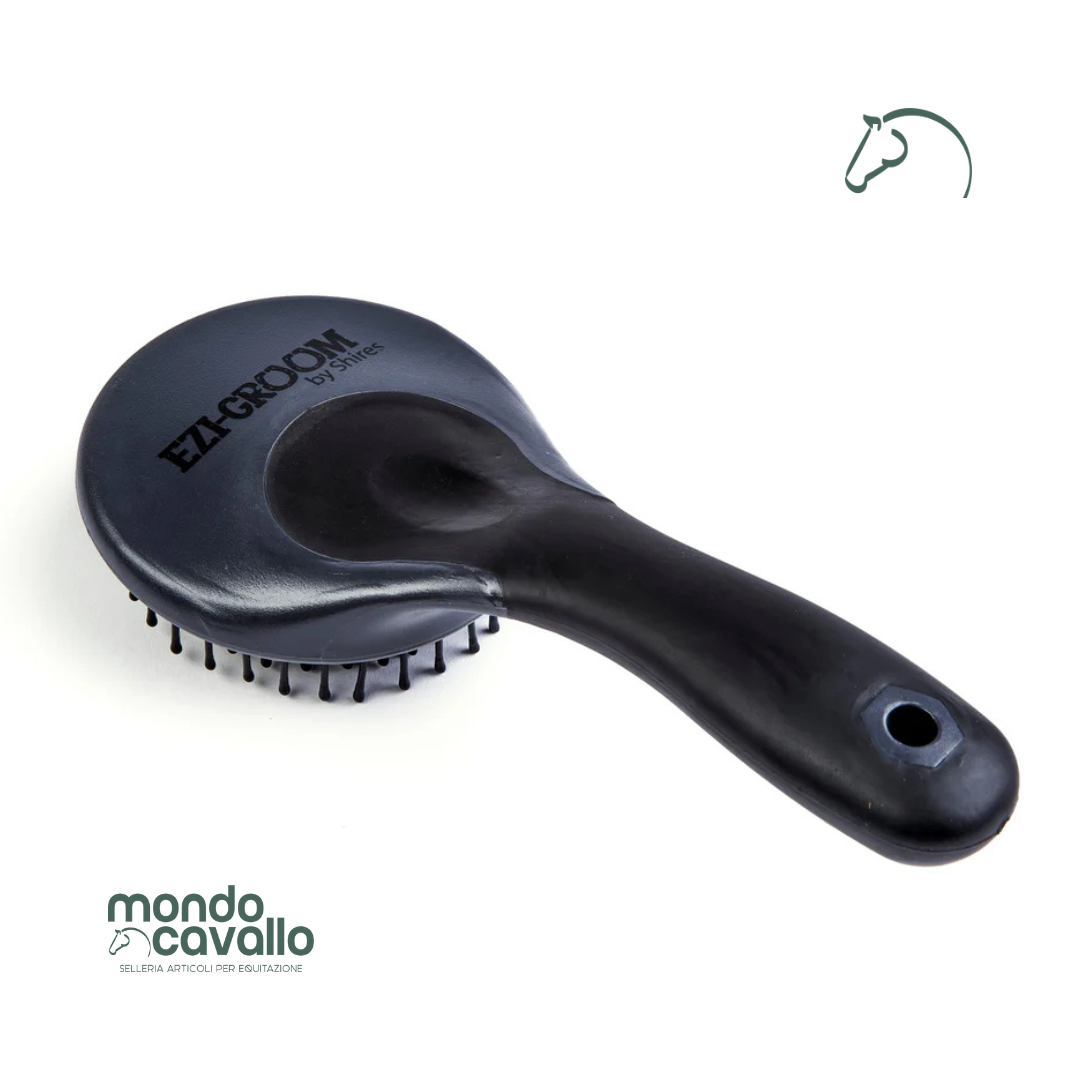 Spazzola per coda e criniera con manico in gomma