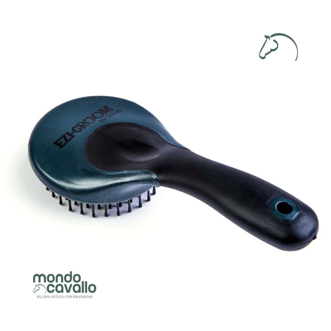 Spazzola per coda e criniera con manico in gomma