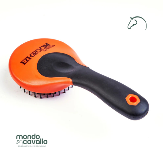 Spazzola per coda e criniera con manico in gomma