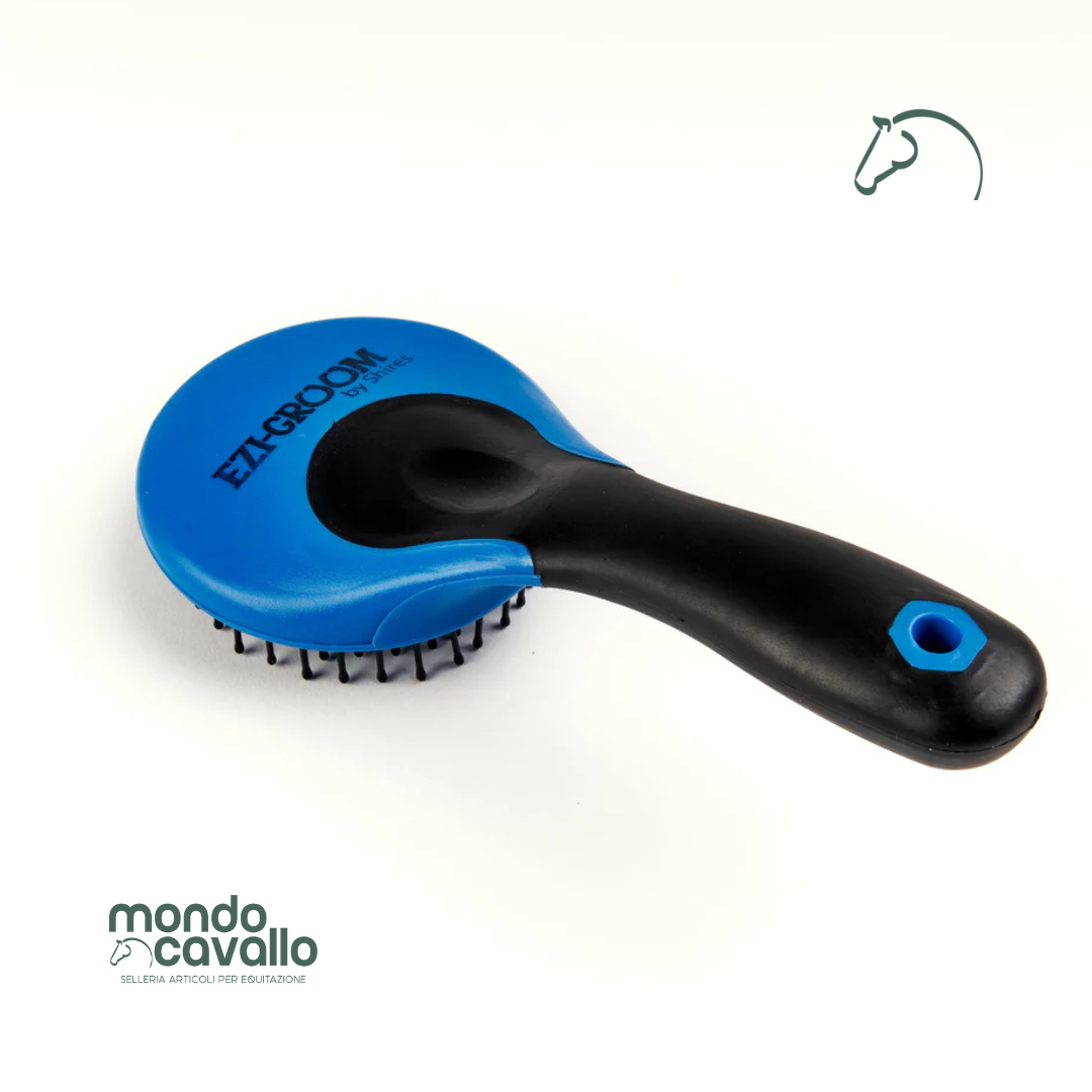 Spazzola per coda e criniera con manico in gomma