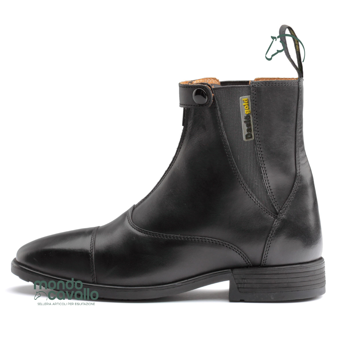 Stivaletti daslo gold con zip anteiore in pelle 