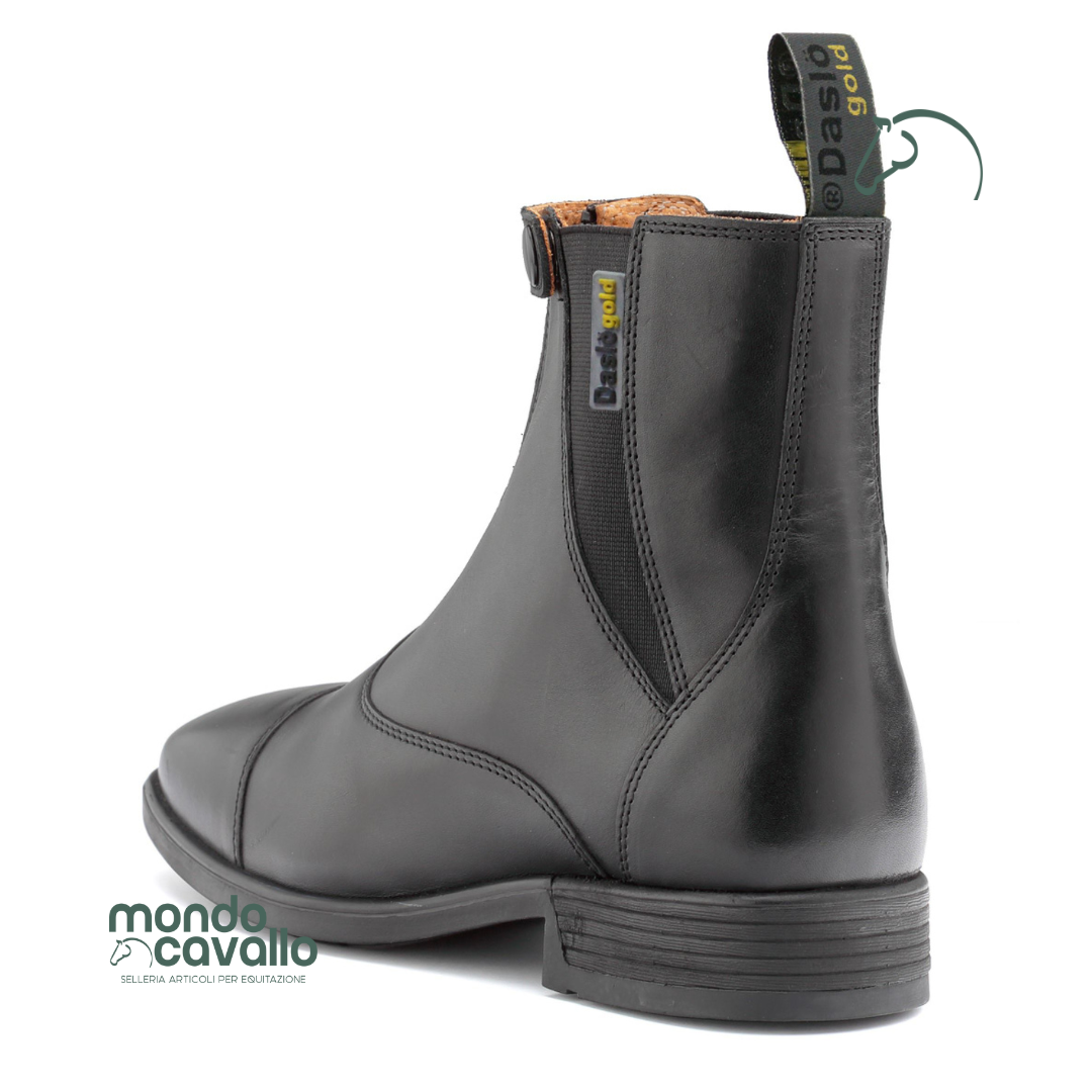 Stivaletti daslo gold con zip anteiore in pelle 