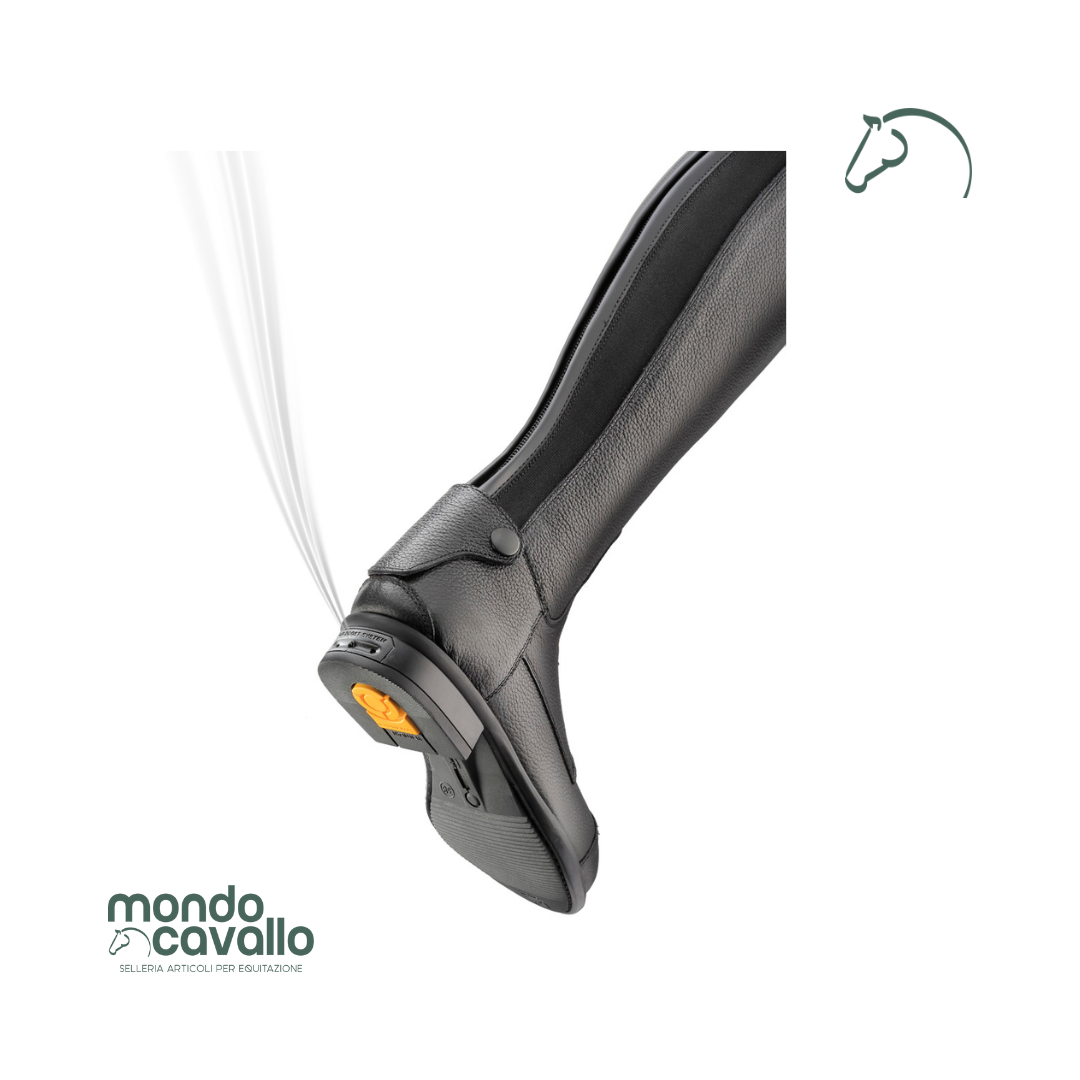 Stivali tattini in cuoio martellato con stringhe anteriori ed elastico e zip posteriore