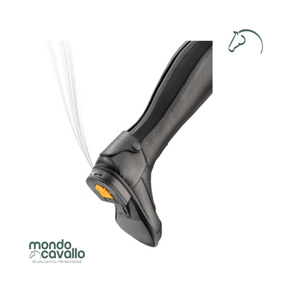 Stivali tattini in cuoio martellato con stringhe anteriori ed elastico e zip posteriore