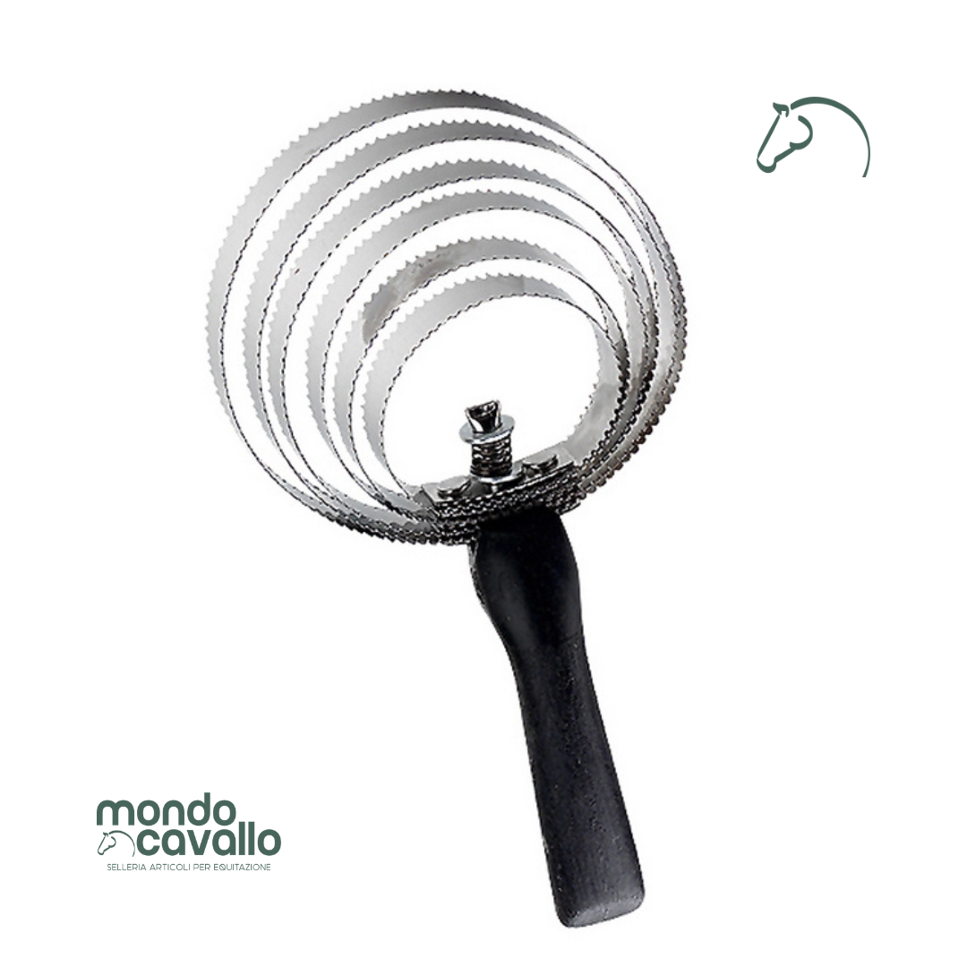 Striglia per cavalli in acciaio