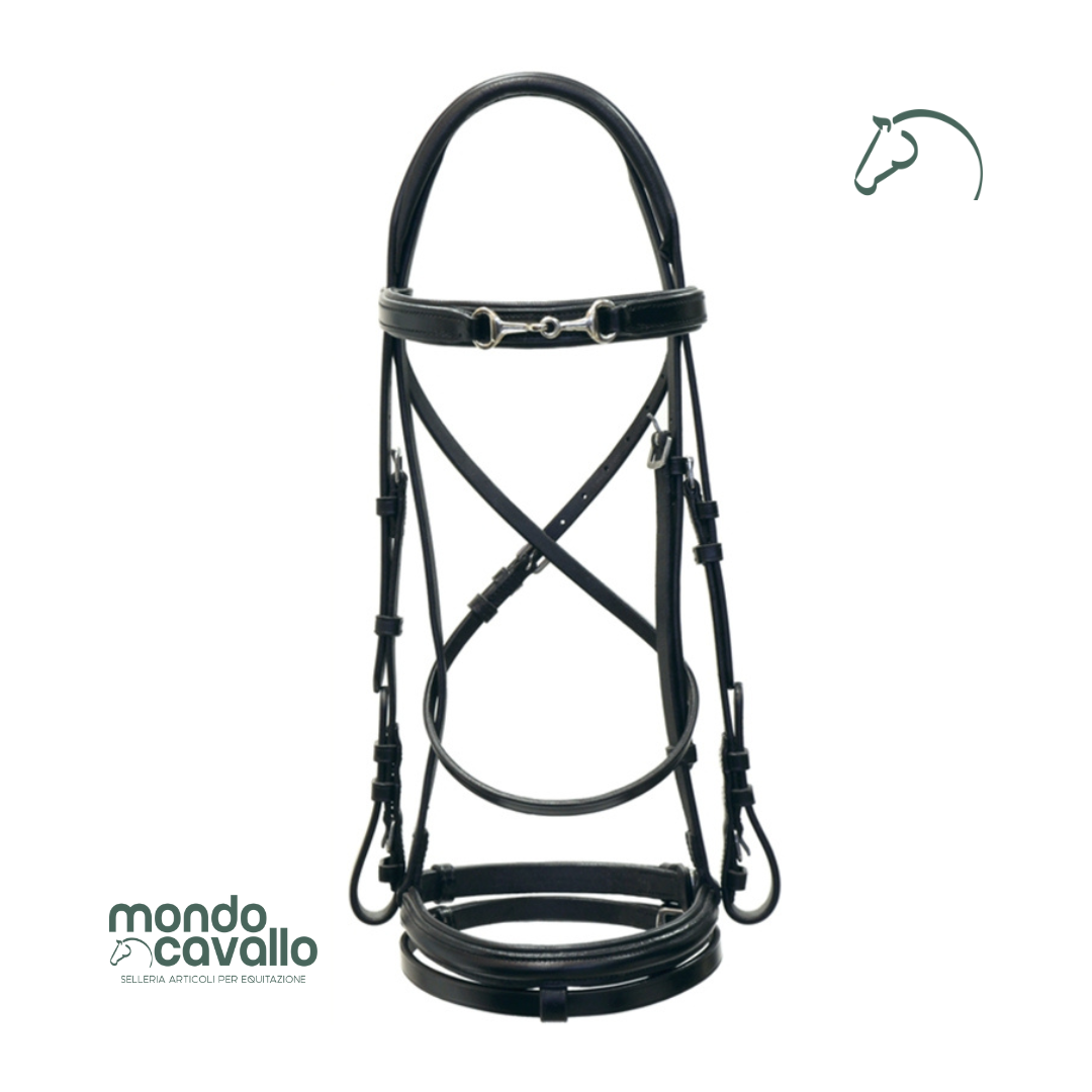 Testiera con morso Nichelato e redini in cuoio marca sartore