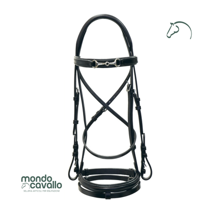 Testiera con morso Nichelato e redini in cuoio marca sartore